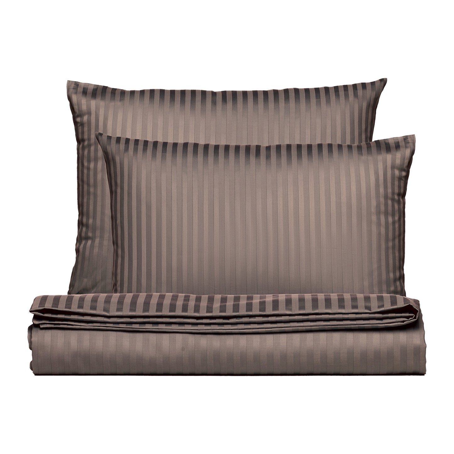 PHB Silky Satin Bedding set Striped Cacao 220x240/50x70x2