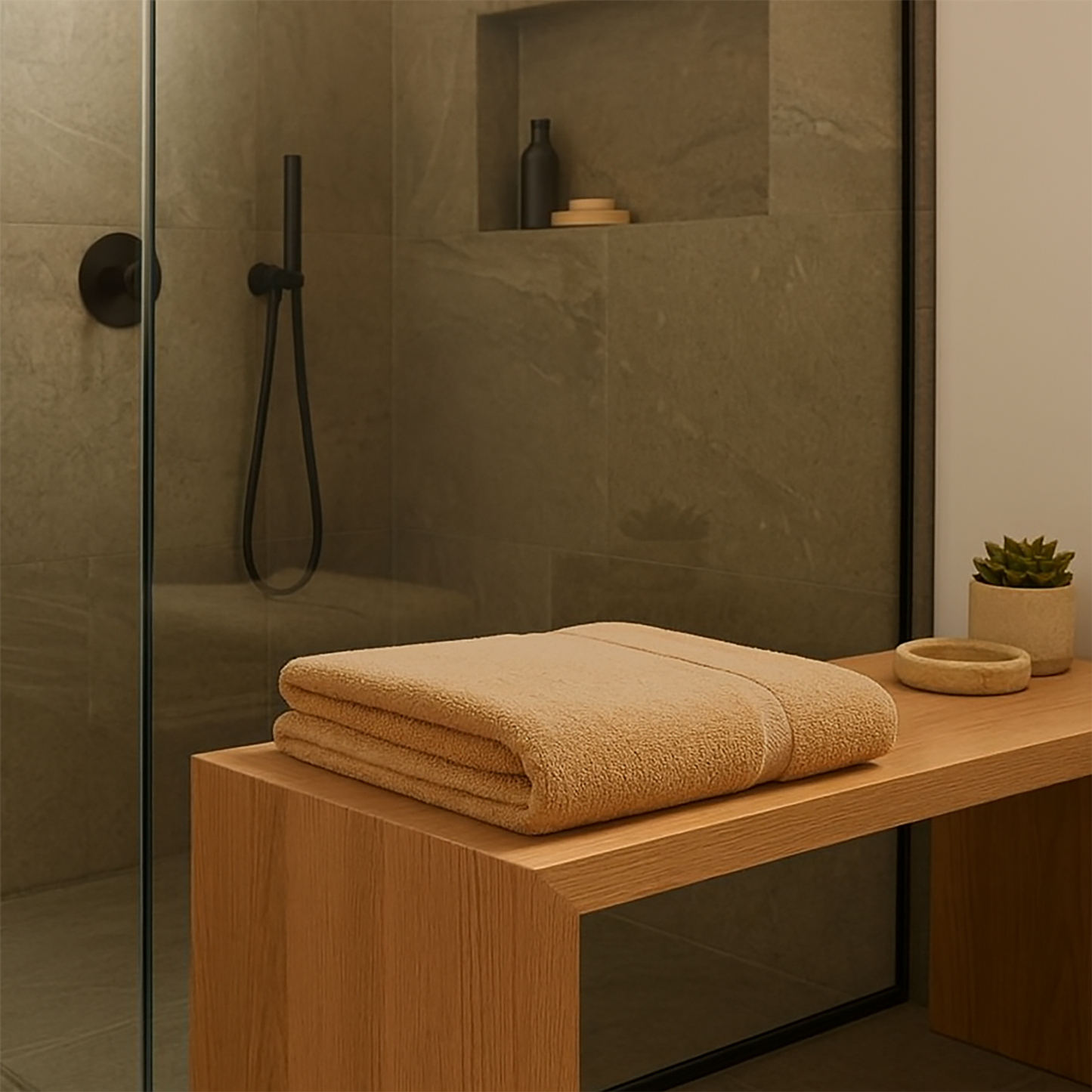 Frotinis rankšluostis 100X150 Bambukas 600 gsm bežas