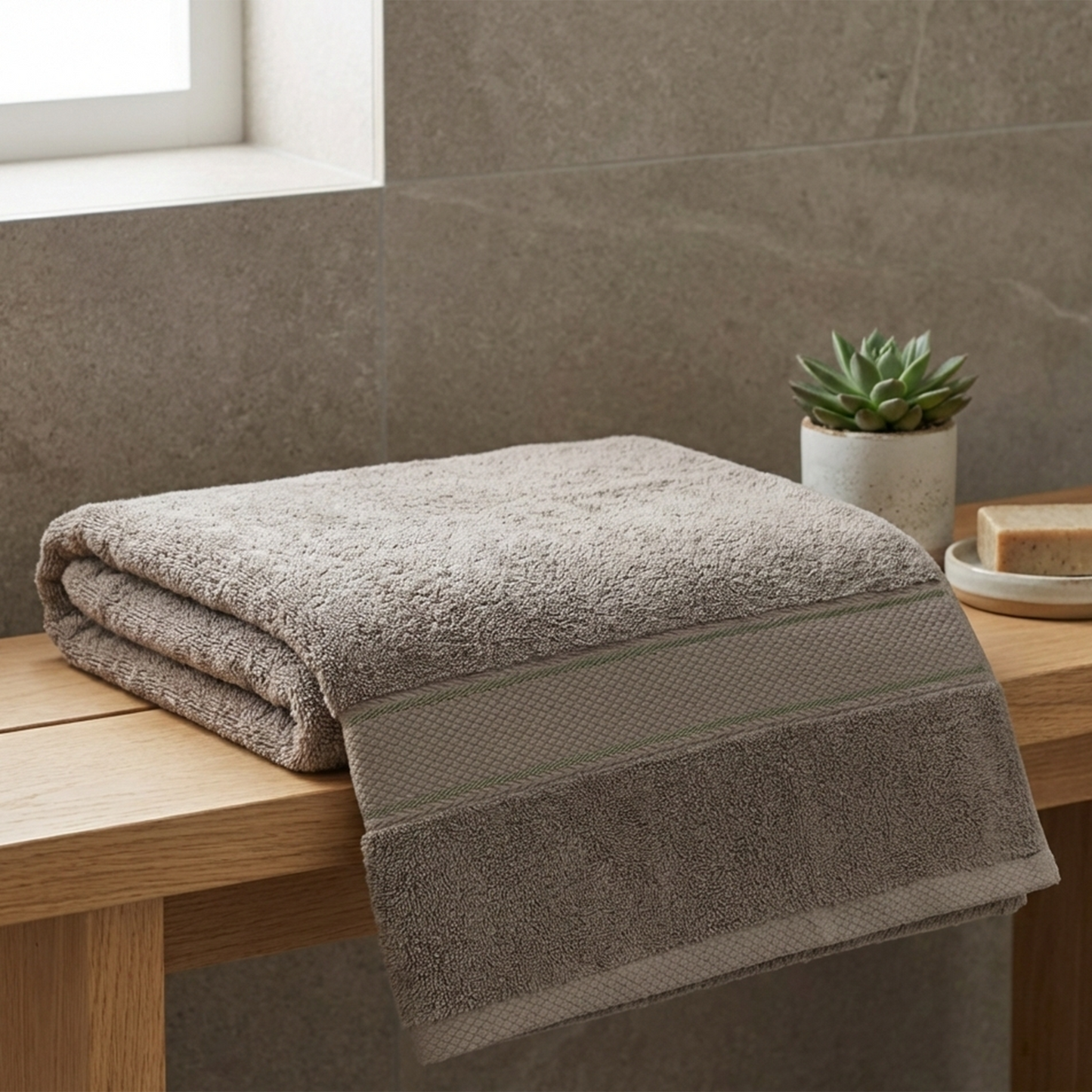 TERRY TOWEL 100X150 100% COTTON GSM 600 LIGHT GREY