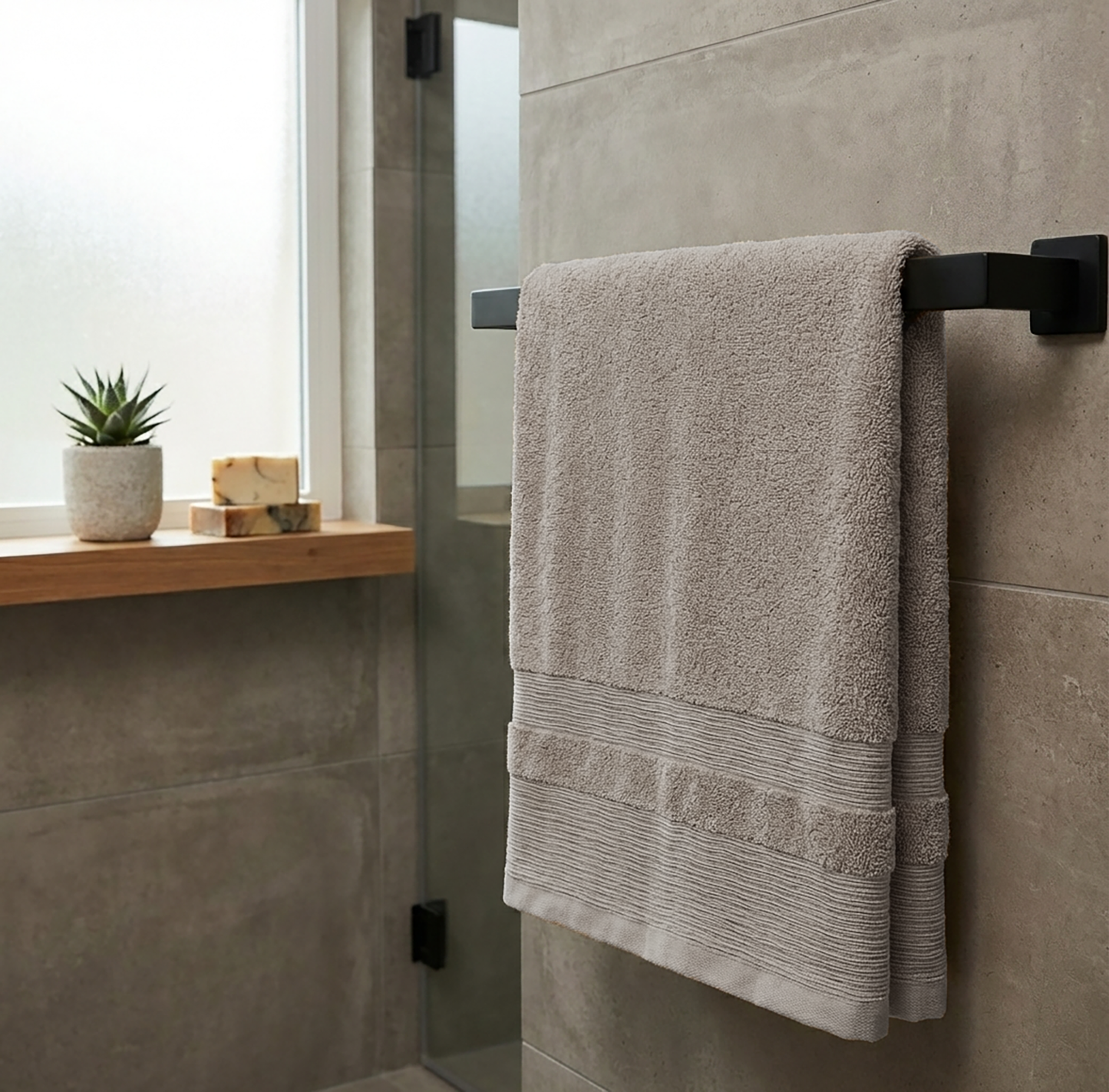 Frotē dvielis 100×150 kokvilna 600gsm gaiši pelēks