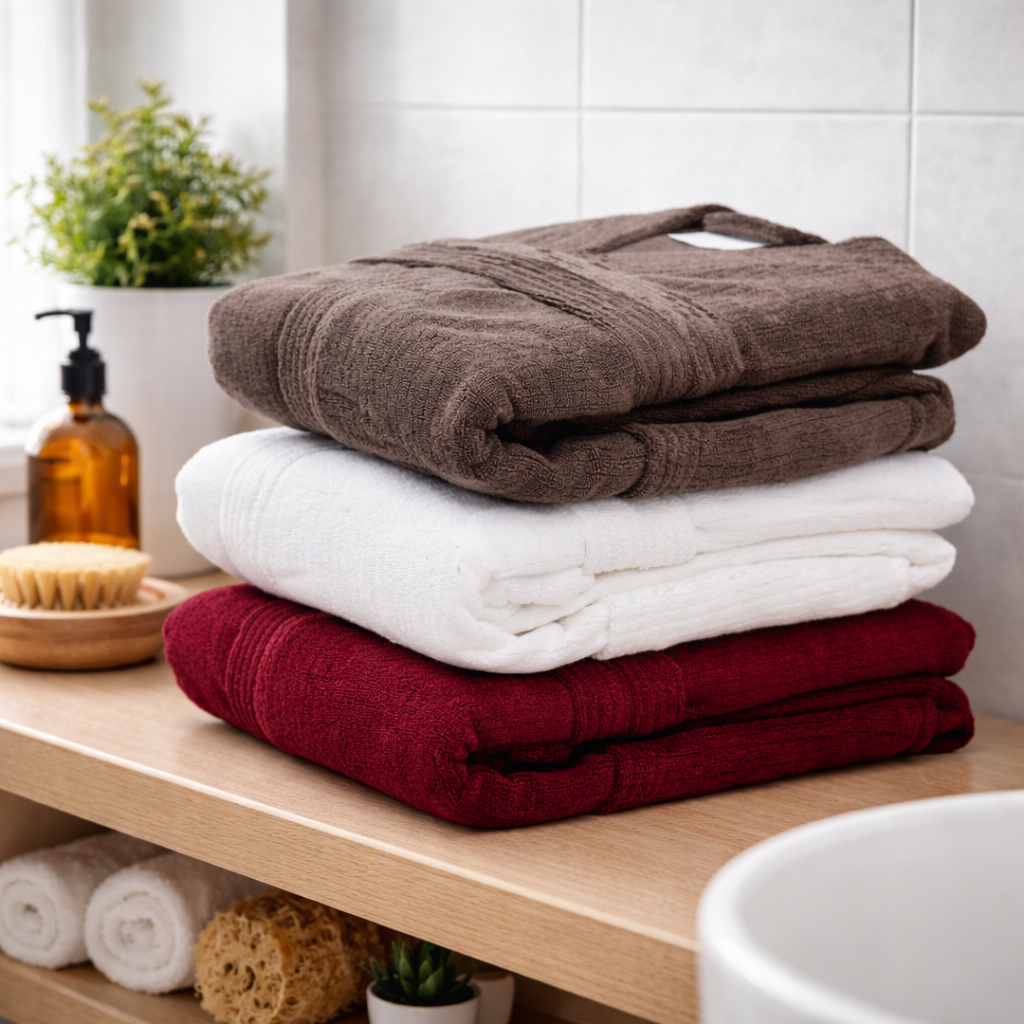 Halāts M/L 100% kokvilna, bordo sarkans