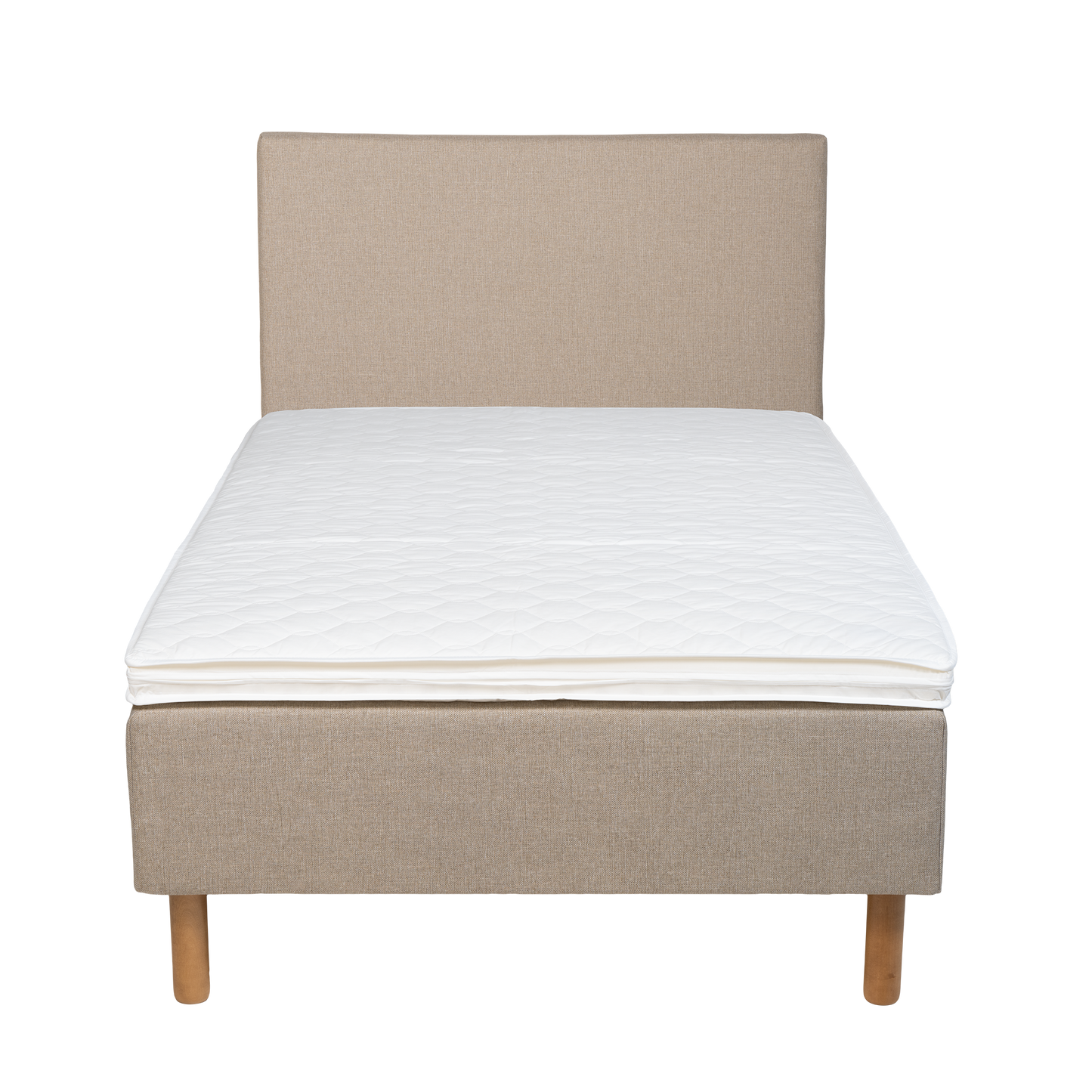 Frame bed Rahu 120x200 beige with headboard