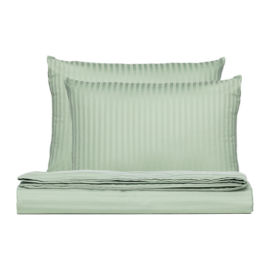 PHB Silky Satin Bedding set Striped Light Green 220x240/50x70x2