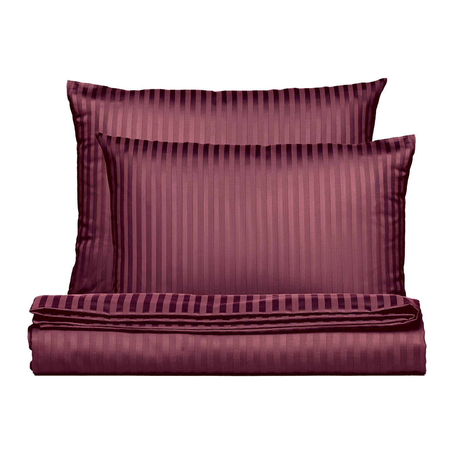 PHB Silky Satin patalynės komplektas dryžuotas Burgundy 200x220/50x60x2