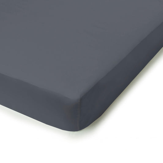 PHB Silky Satin Fitted sheet Iron Grey 120x200x25