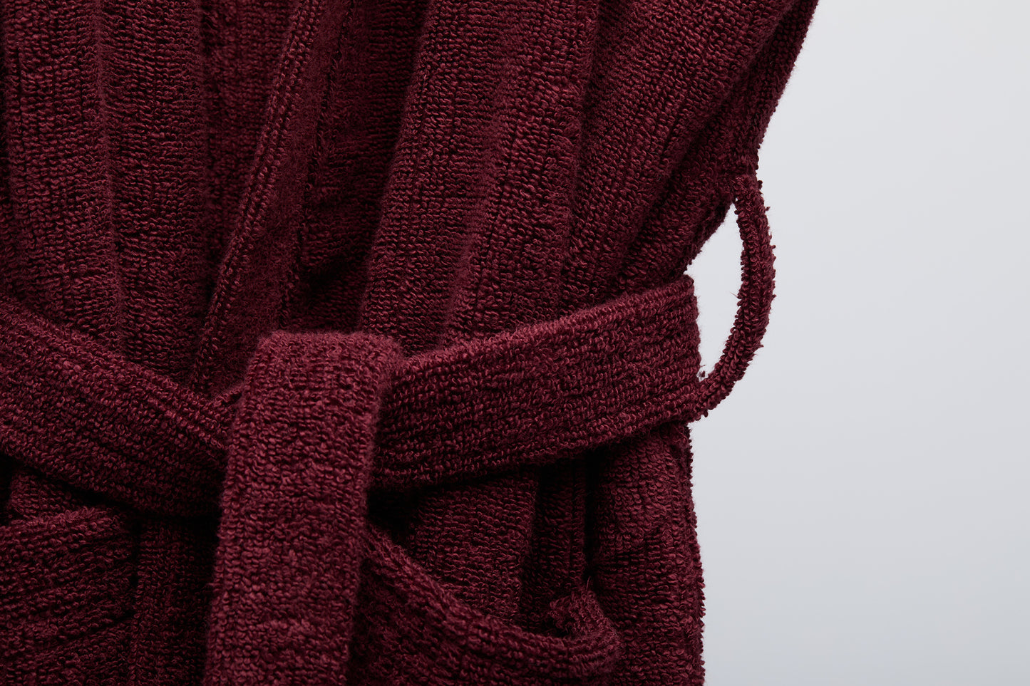 Bathrobe XS/S, 100% cotton, bordeaux red